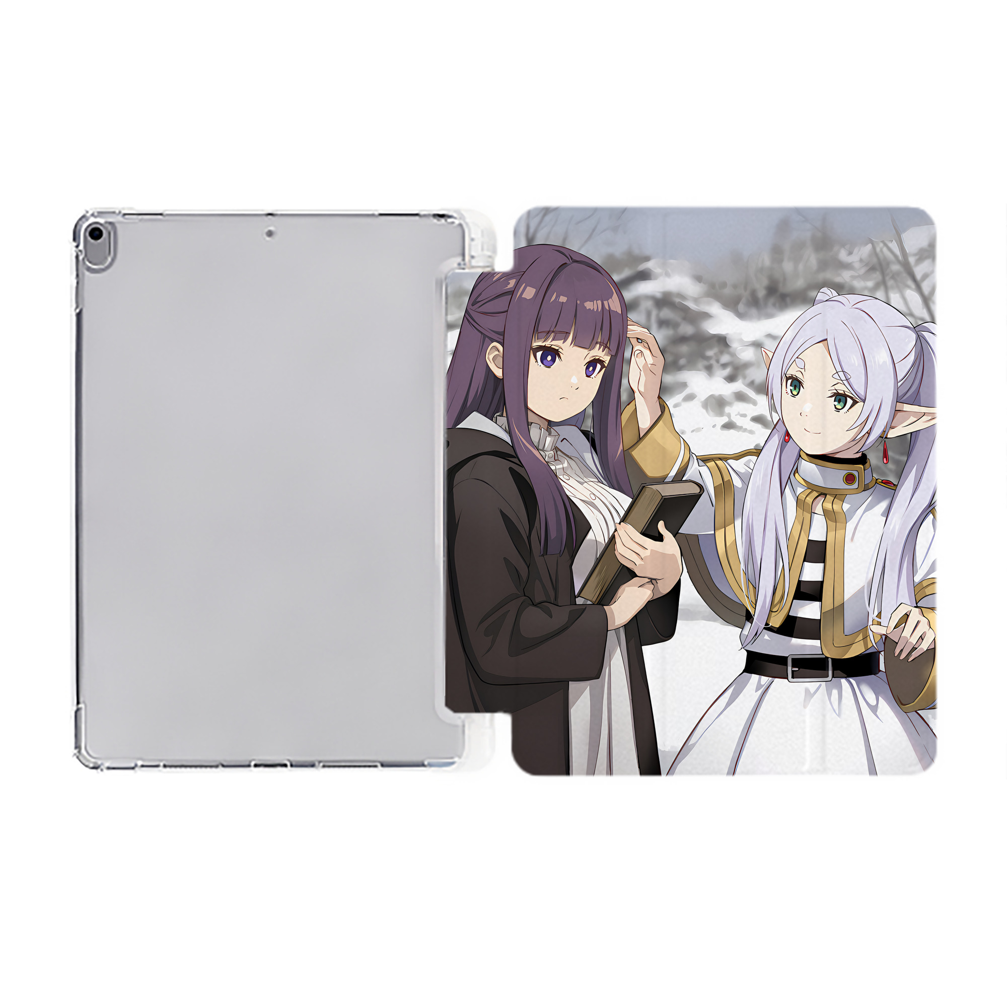 （画像用） 葬送のフリーレン Frieren IPad ケース ペン収納付き 三つ折りスタンド PUレザー×シリコン 対応機種9.5/10.5/10.9インチ